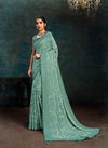 MAHOTSAV SHRIHITHA 21100 SERIES Pastel Blue Flocking Stone and pearl work Sarees Collection 21115